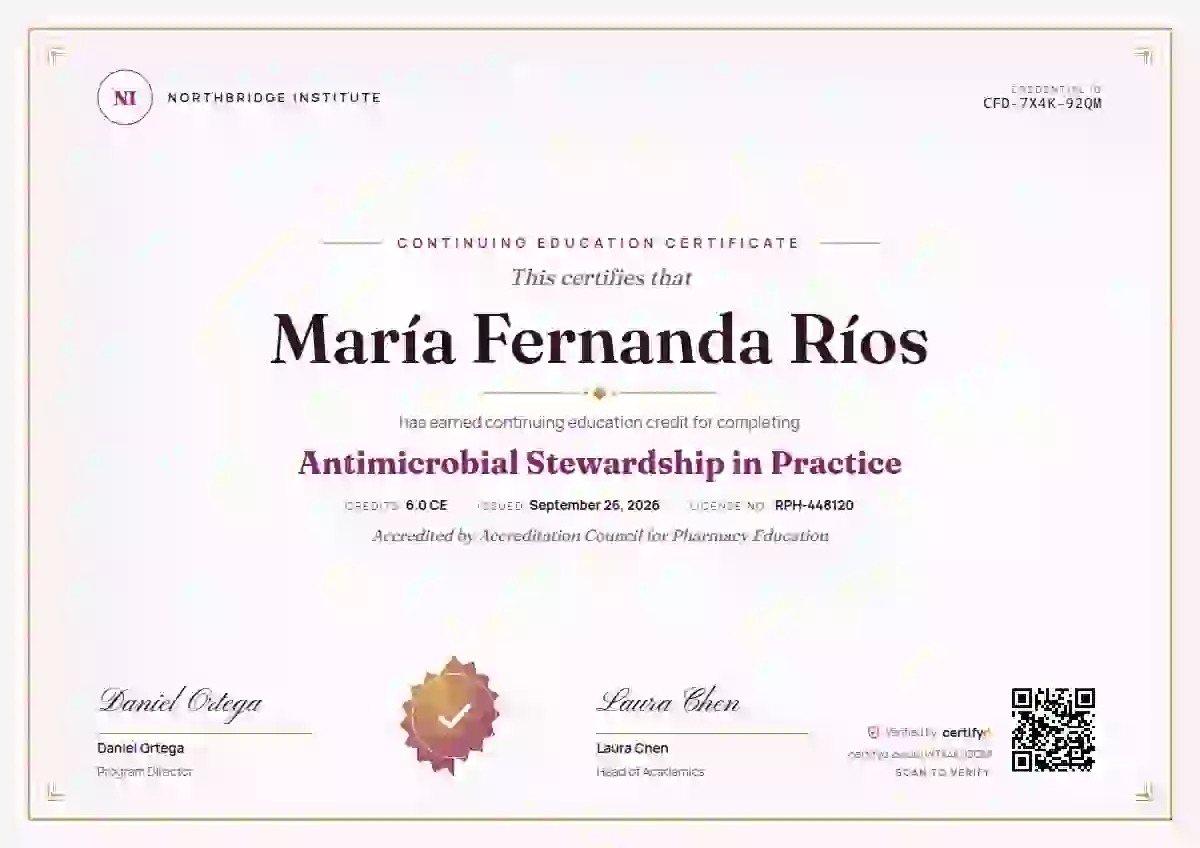 Plantilla de certificado Classic Seal Mulberry de educación continua