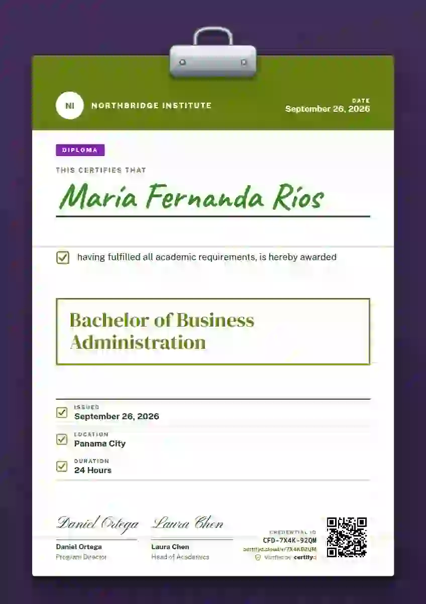 Clipboard Chart Lime academic diploma certificate template