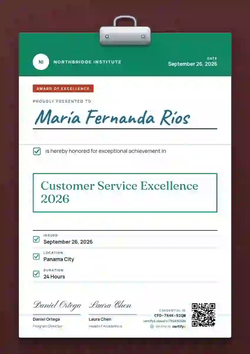 Clipboard Chart Seafoam awards and achievement certificate template