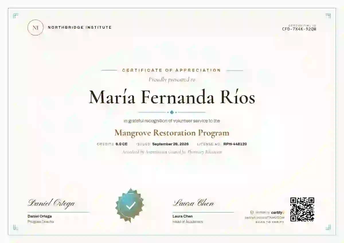 Classic Seal Ochre volunteer appreciation certificate template