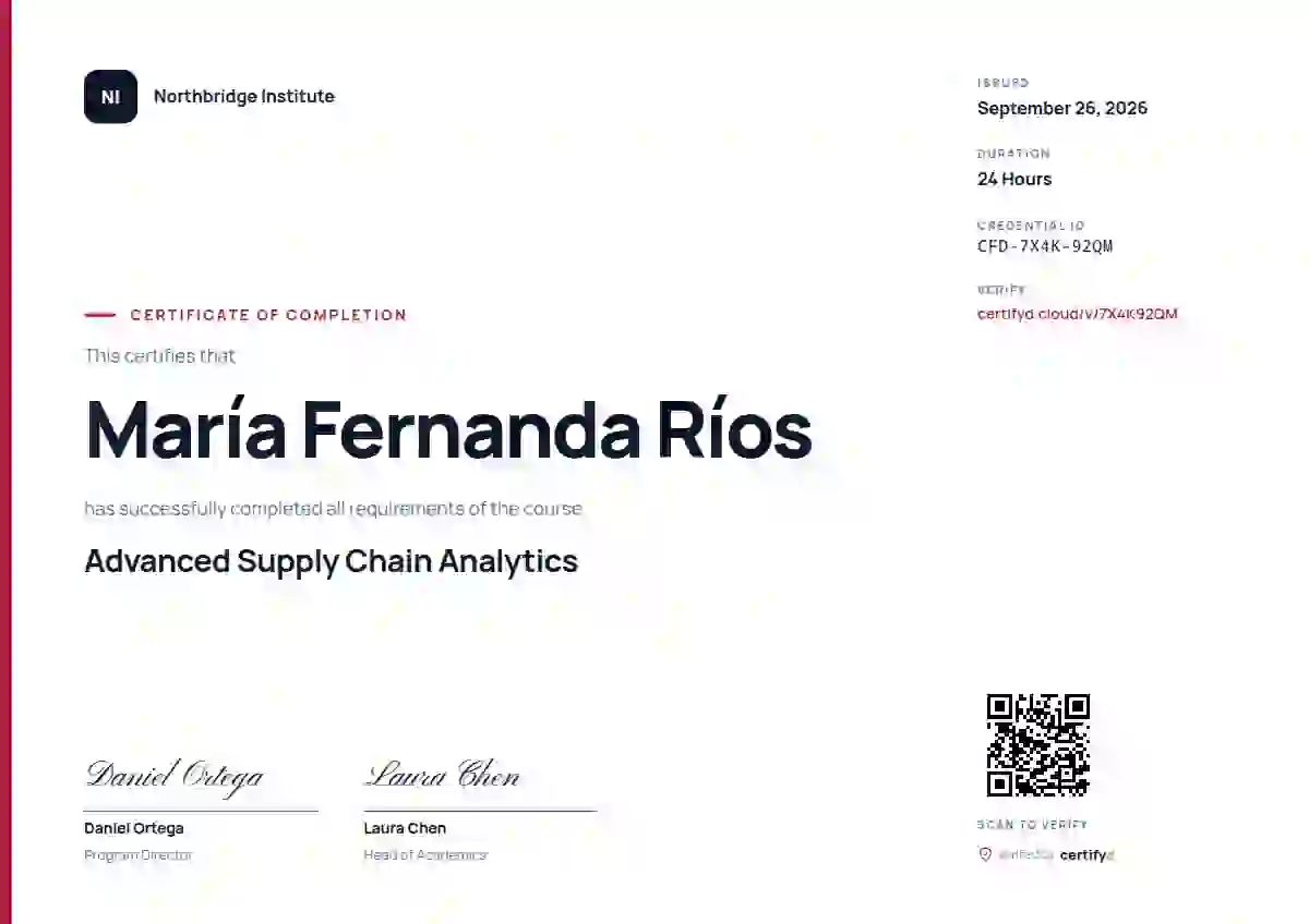 Modern Minimal Rose course completion certificate template