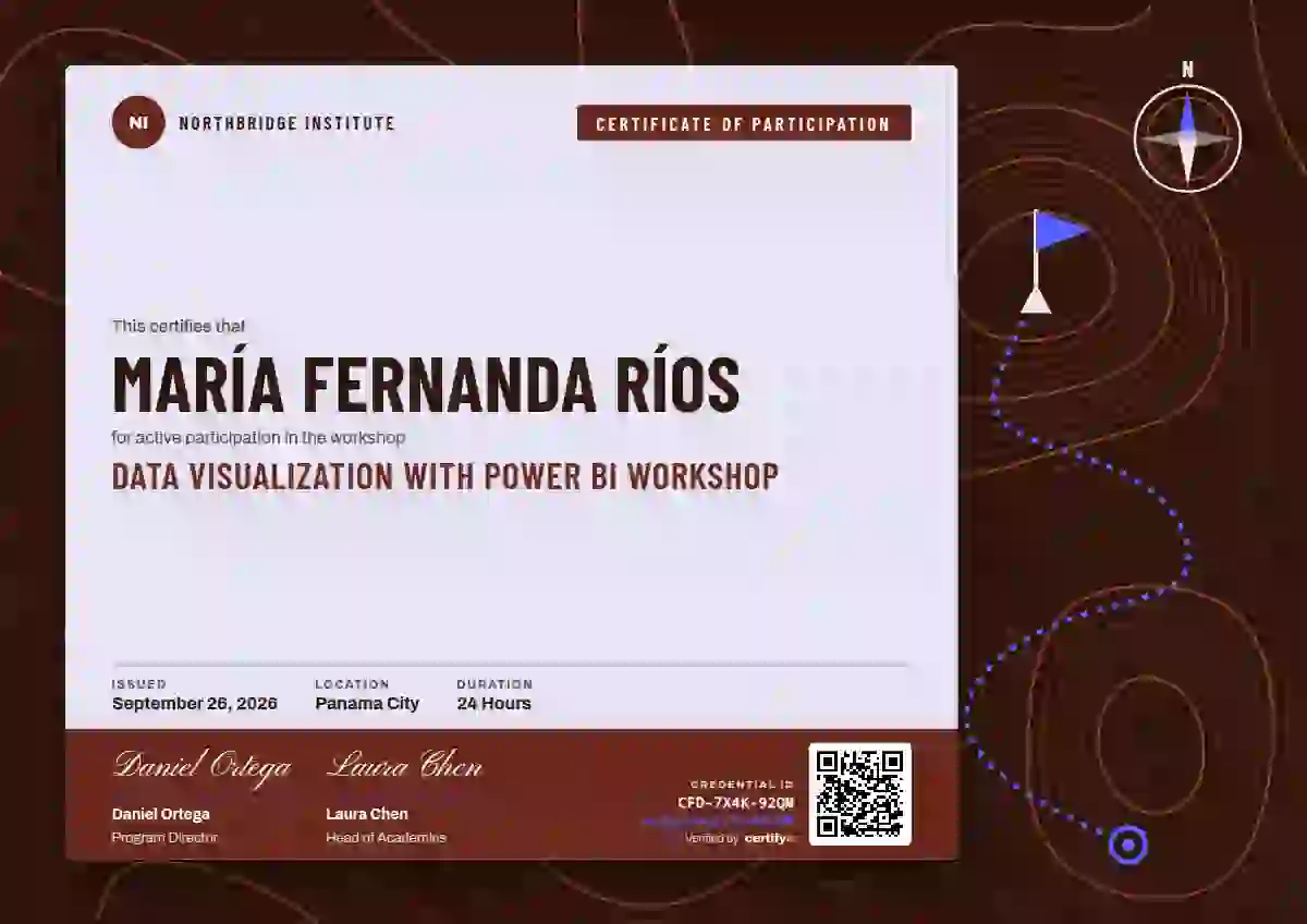 Contour Map Vermilion webinar and workshop certificate template