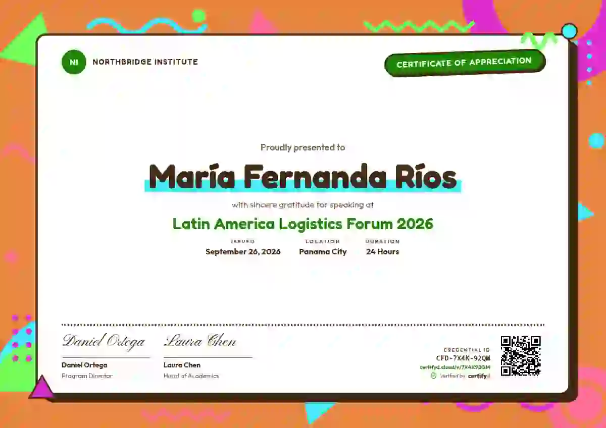 Memphis Pop Fern conference speaker certificate template