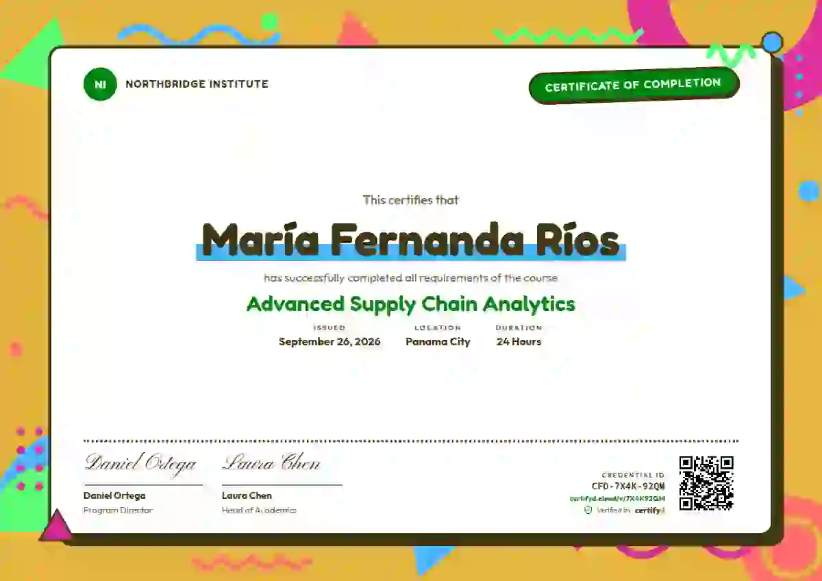 Memphis Pop Meadow course completion certificate template