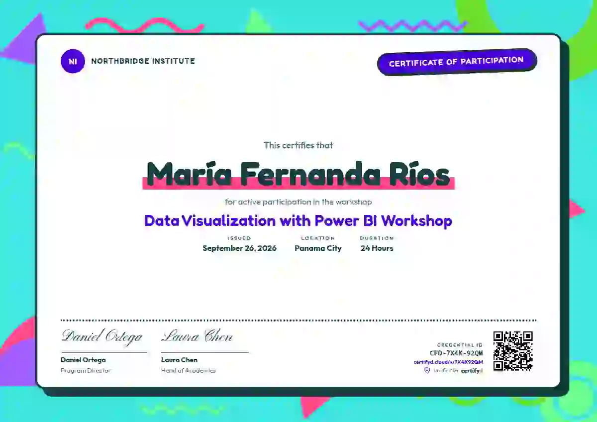 Memphis Pop Violet webinar and workshop certificate template