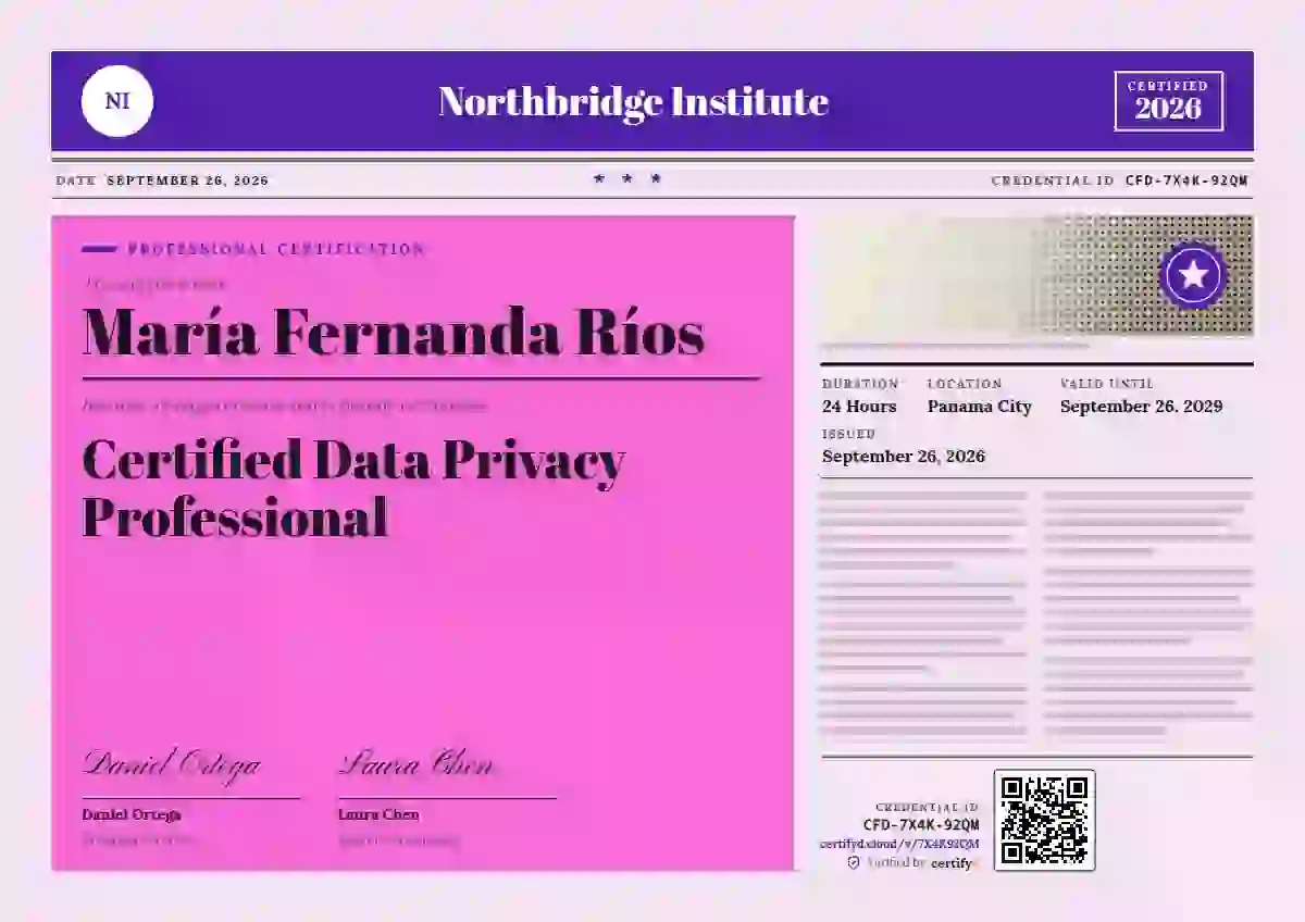 Newspaper Front Violet professional certification certificate template