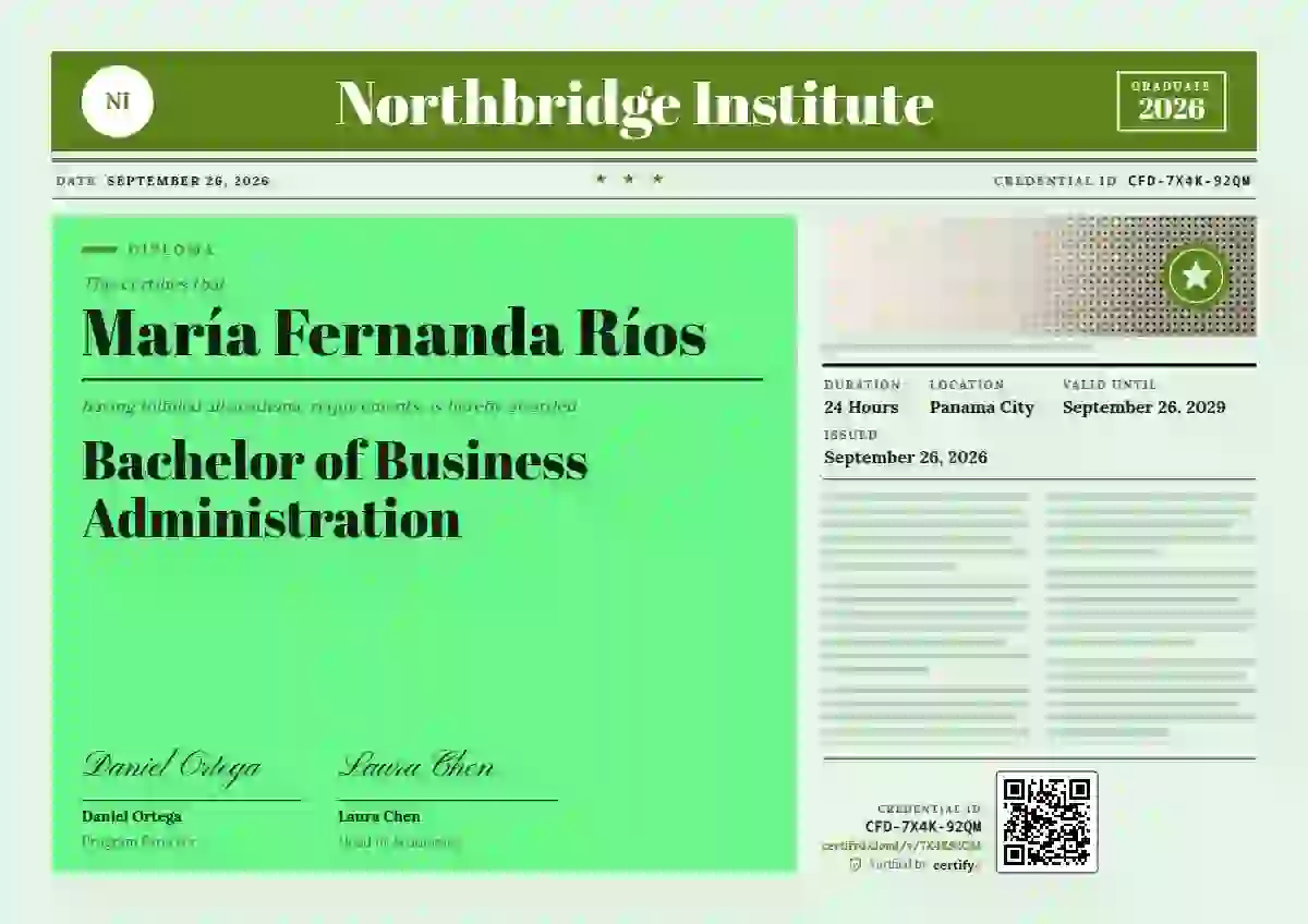 Newspaper Front Lime academic diploma certificate template