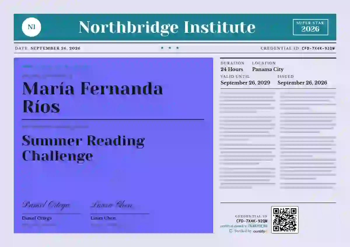 Newspaper Front Cerulean school and kids certificate template