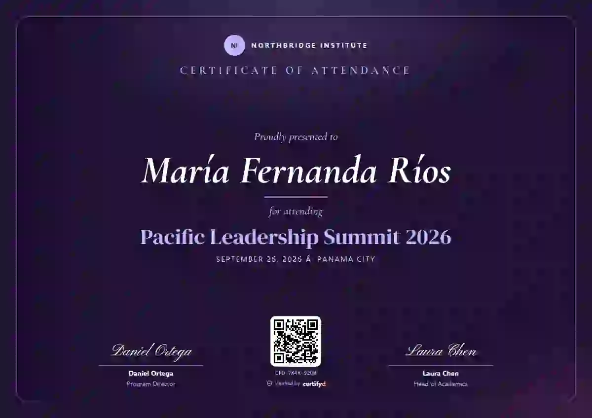 Aurora event attendance certificate template