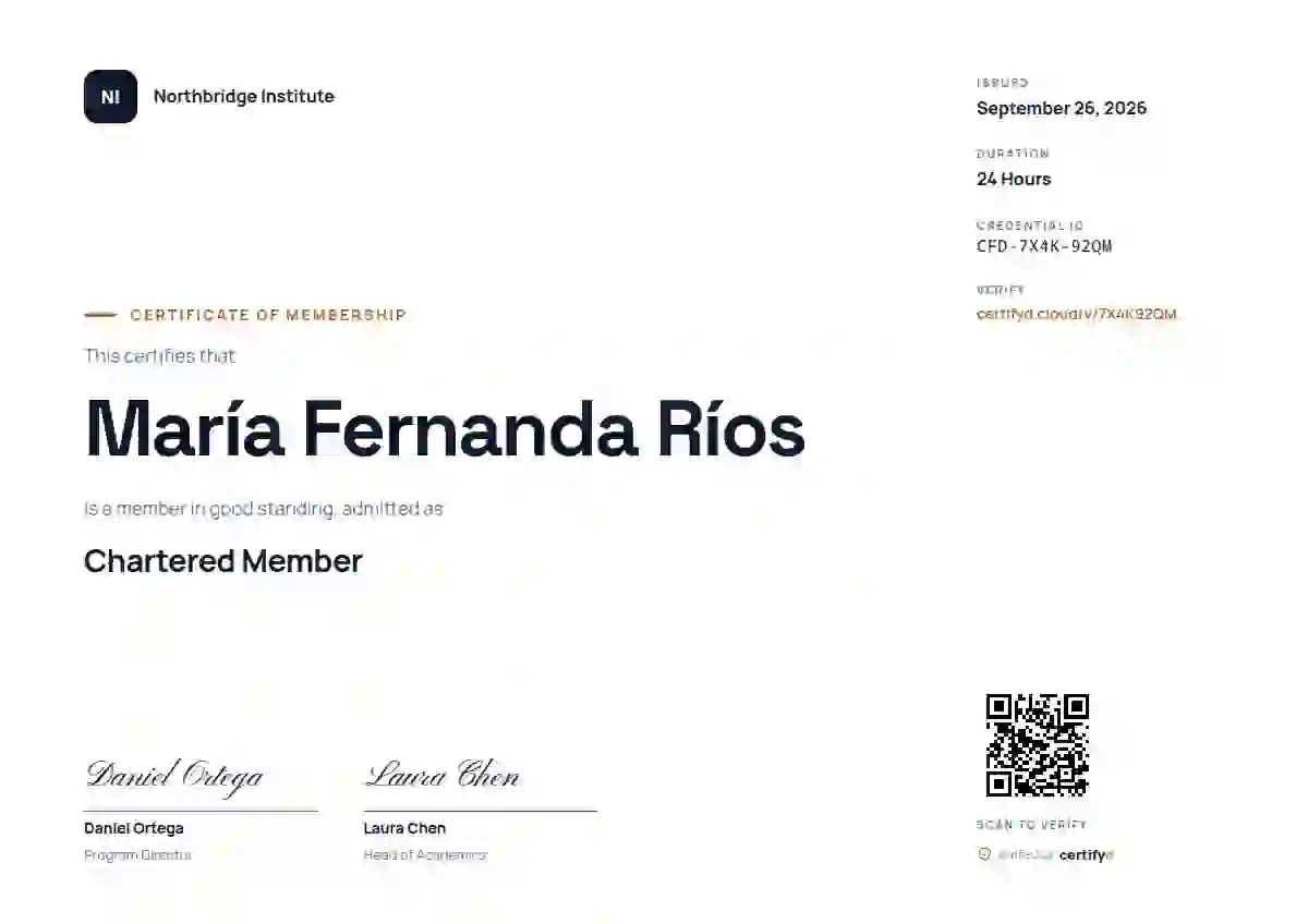 Plantilla de certificado Modern Minimal Amber de membresía