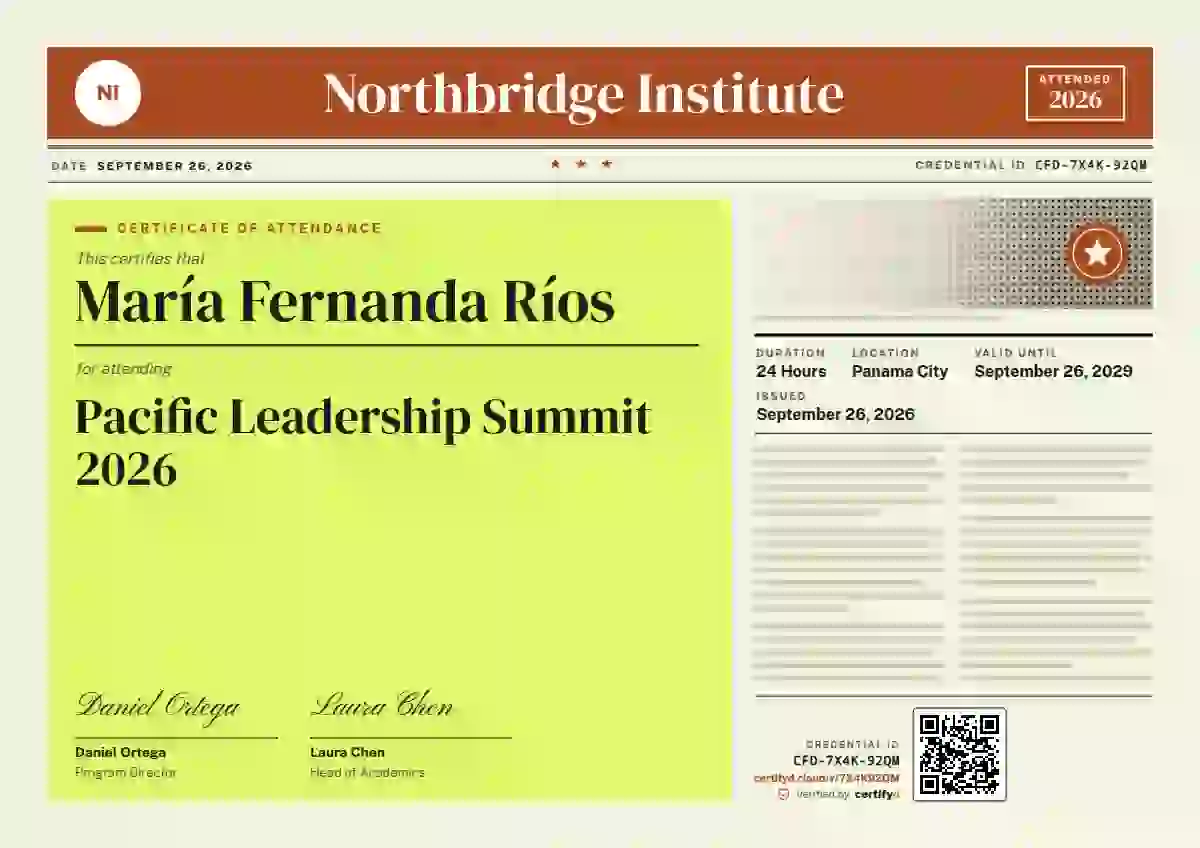 Newspaper Front Vermilion event attendance certificate template