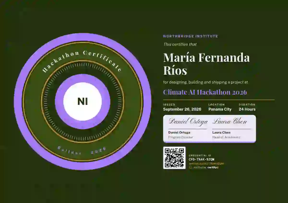 Ring Seal Violet hackathon certificate template