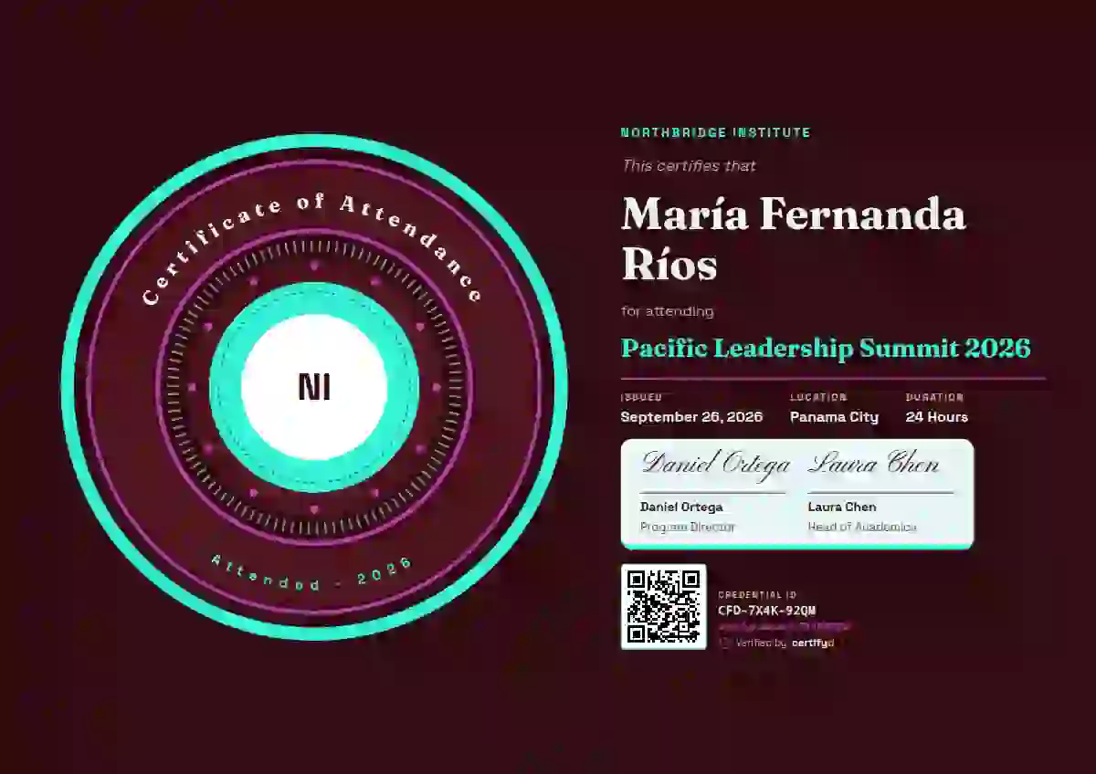 Ring Seal Seafoam event attendance certificate template
