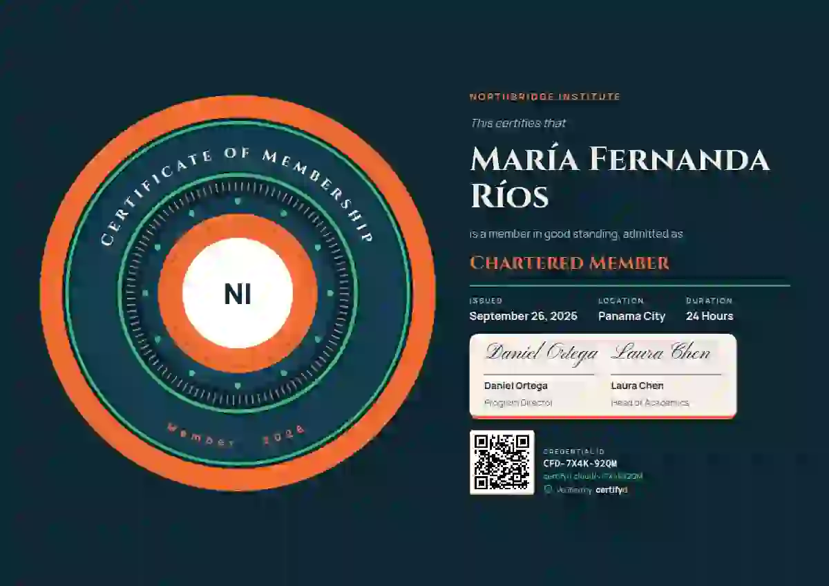 Ring Seal Vermilion membership certificate template