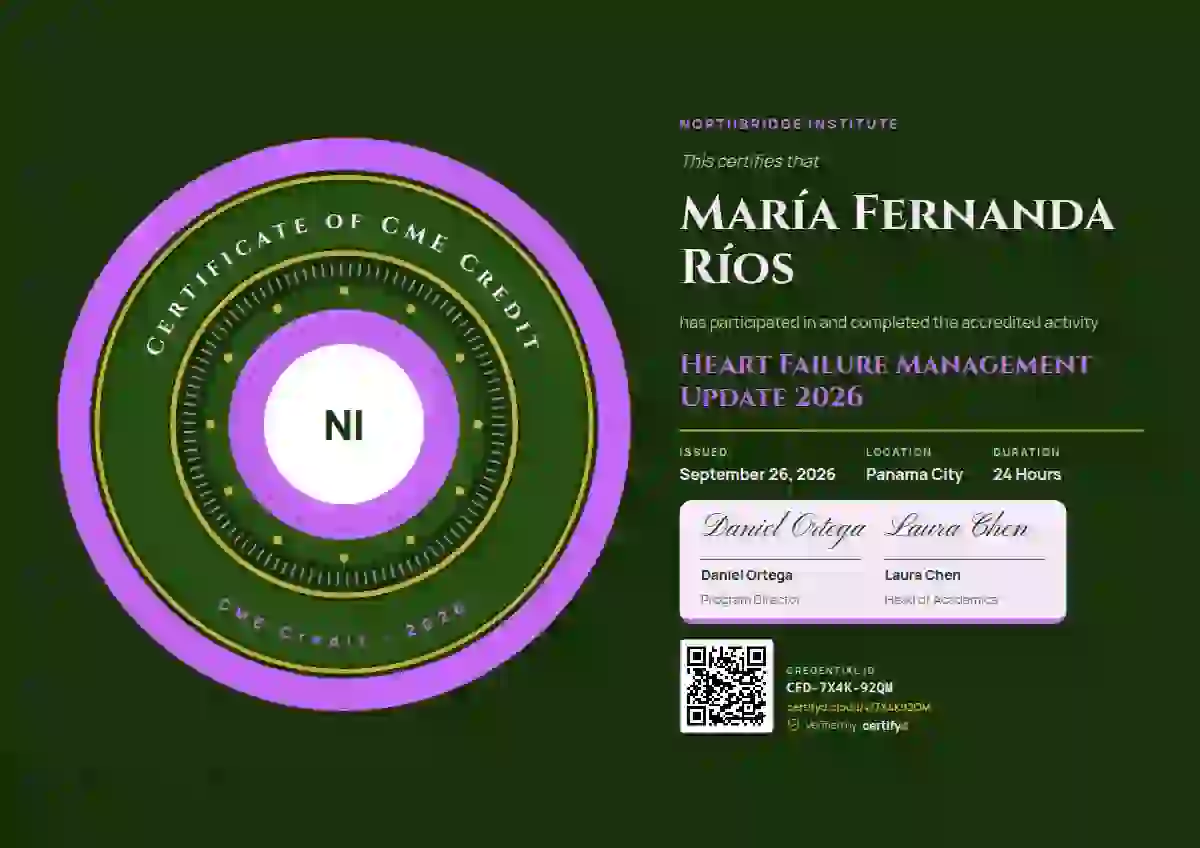Plantilla de certificado Ring Seal Orchid de salud y educación médica continua