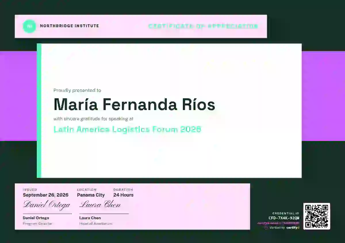 Stacked Bars Orchid conference speaker certificate template
