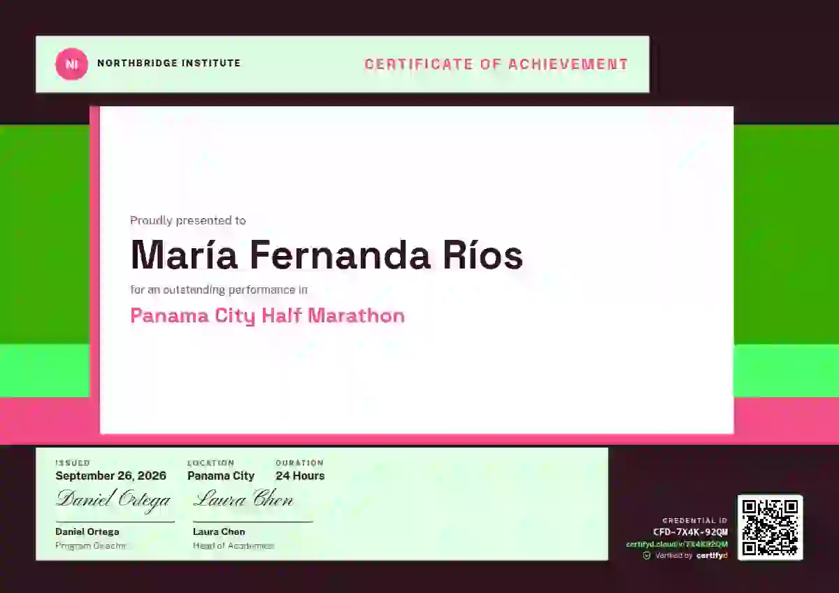 Plantilla de certificado Stacked Bars Fern de deportes