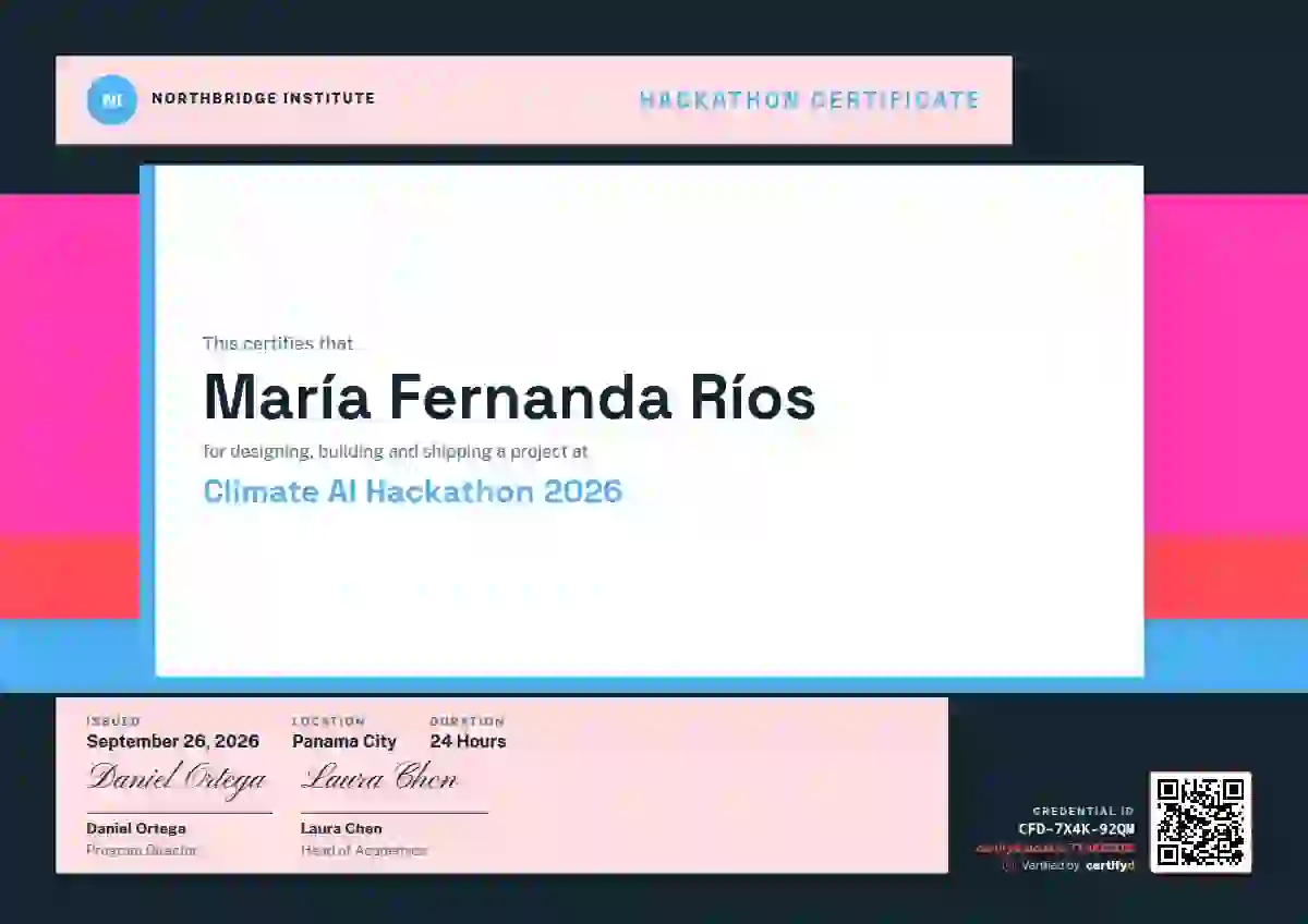 Stacked Bars Raspberry hackathon certificate template