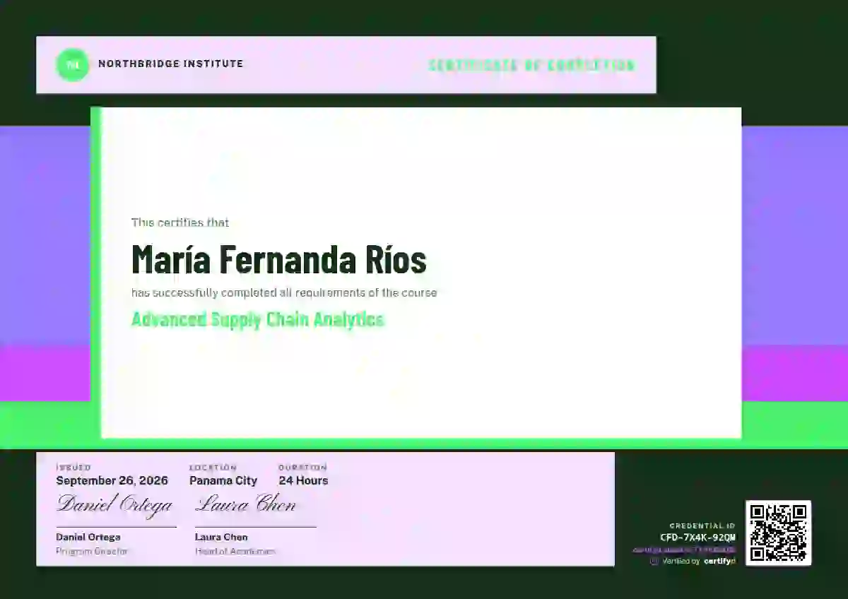 Stacked Bars Violet course completion certificate template