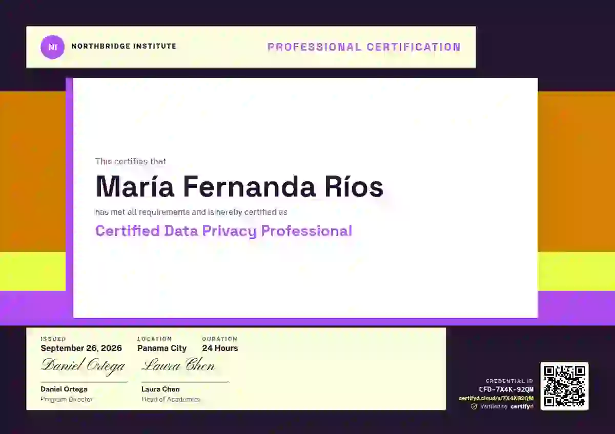 Stacked Bars Amber professional certification certificate template