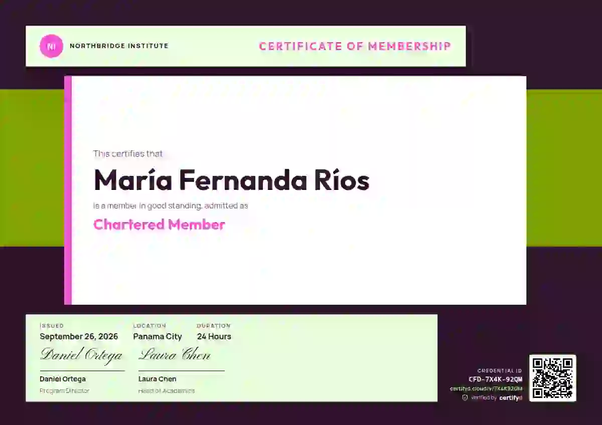 Stacked Bars Lime membership certificate template