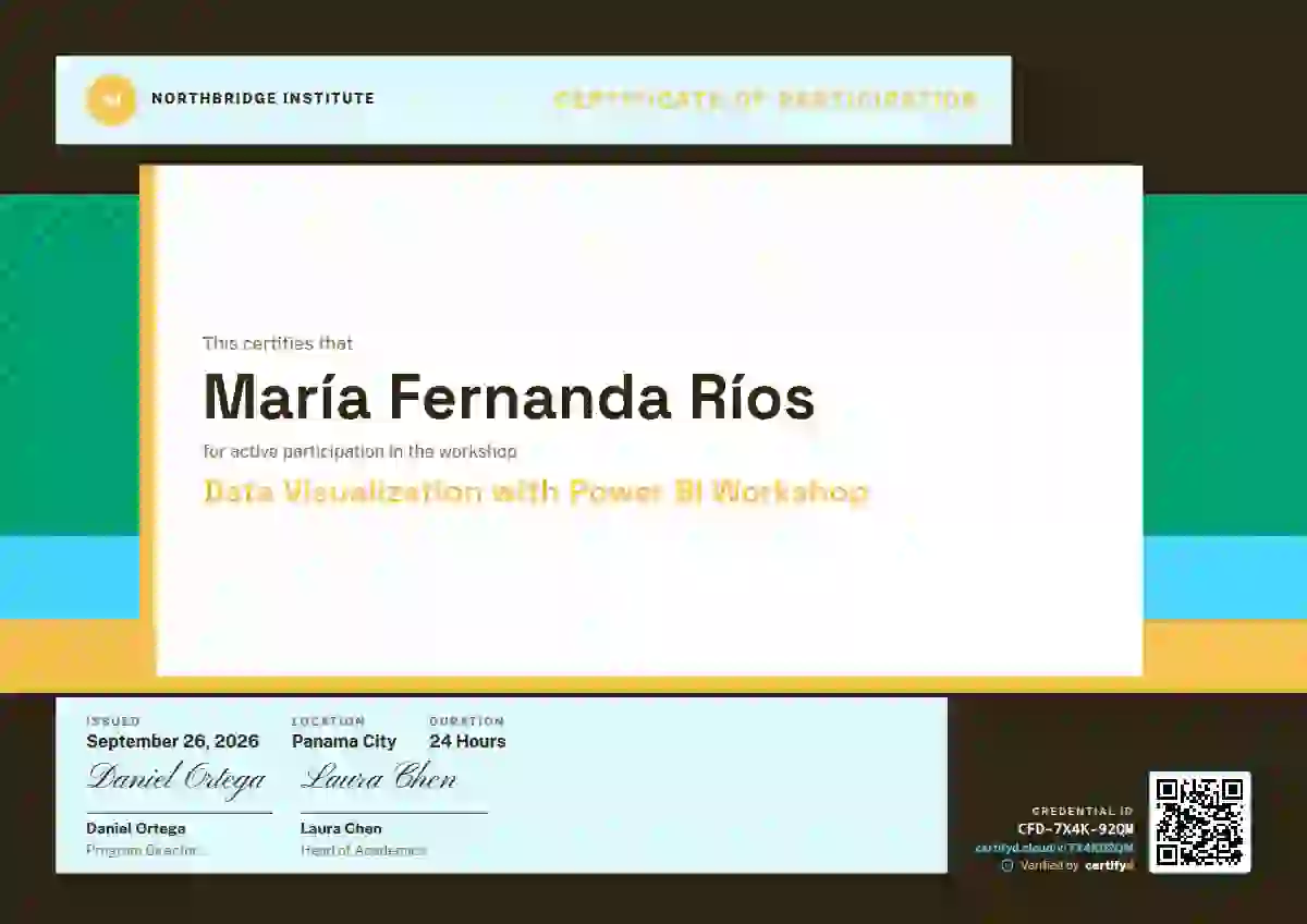 Stacked Bars Seafoam webinar and workshop certificate template
