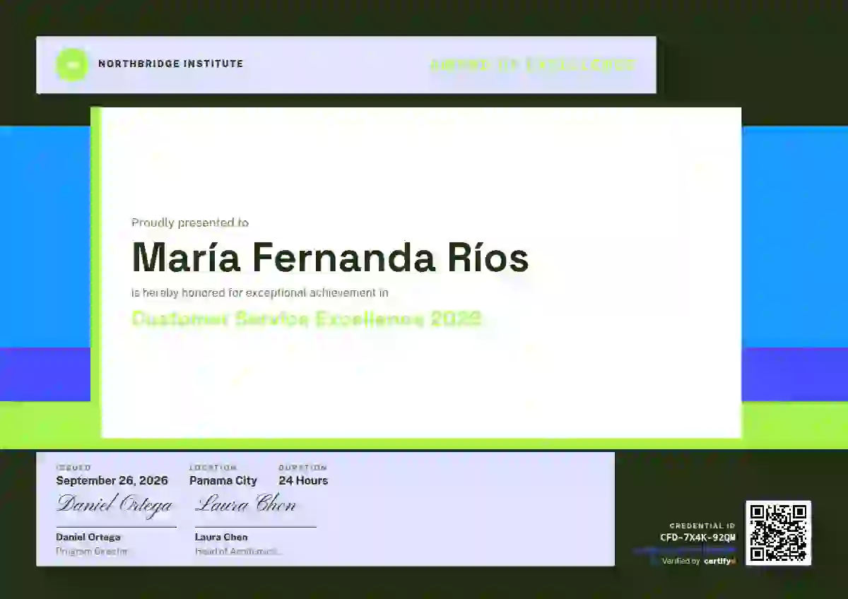 Plantilla de certificado Stacked Bars Azure de premios y logros