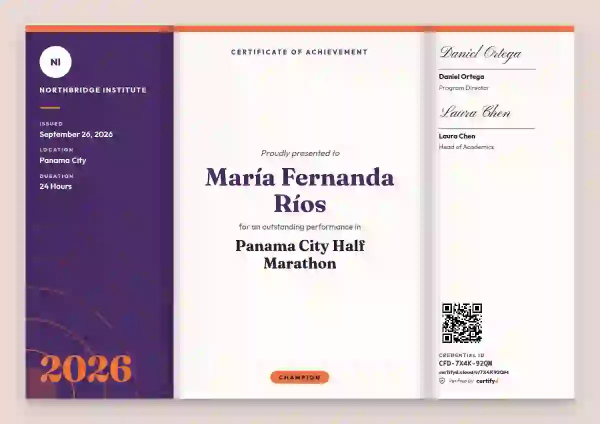 Tri-fold Programme Amethyst sports certificate template