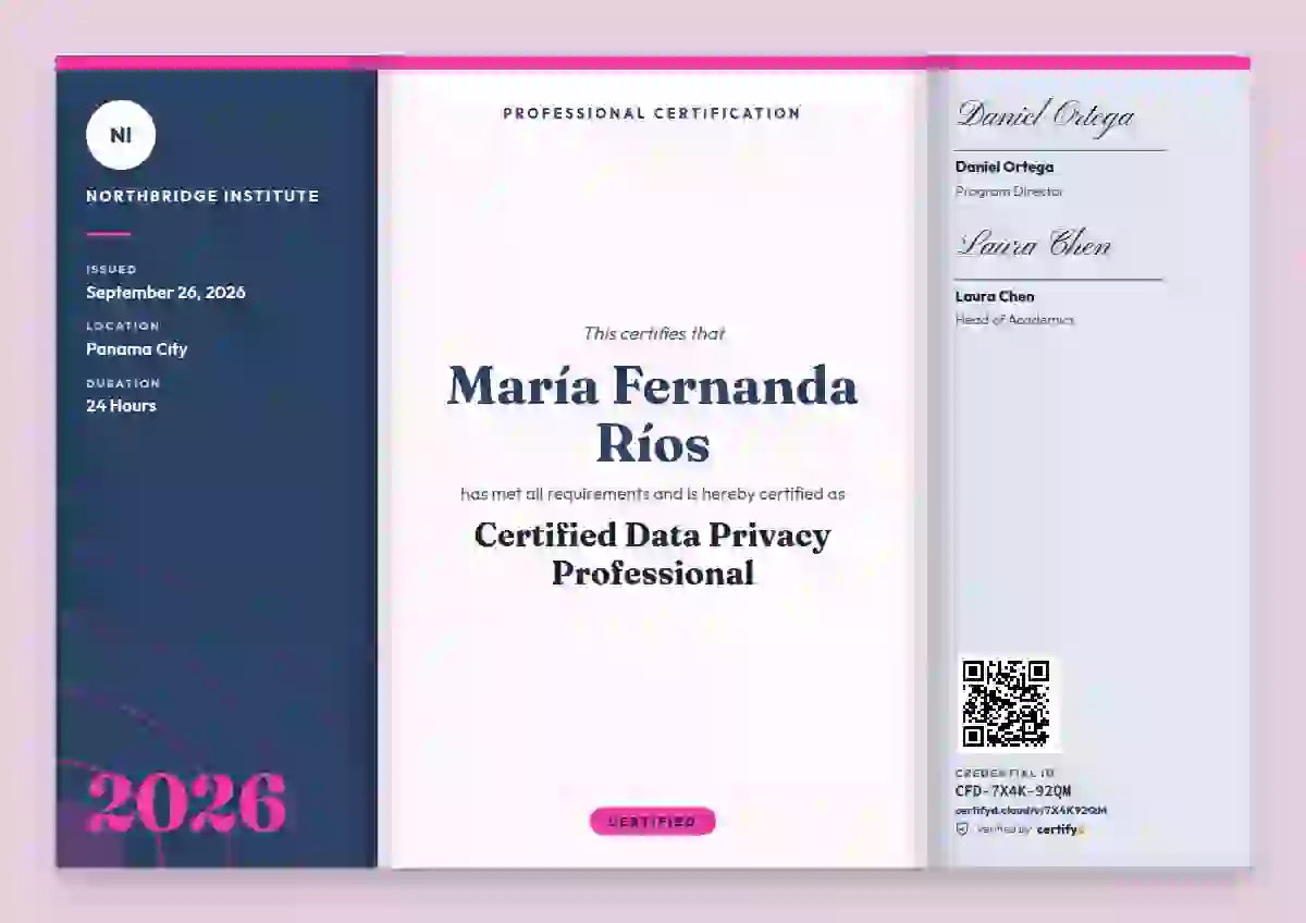 Tri-fold Programme Azure professional certification certificate template