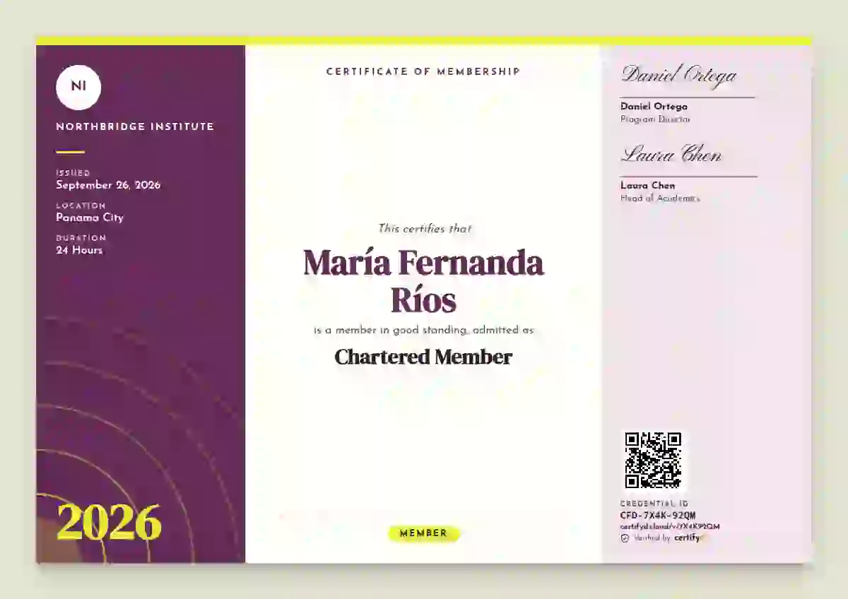 Tri-fold Programme Magenta membership certificate template
