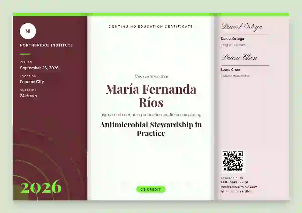 Tri-fold Programme Ruby continuing education certificate template