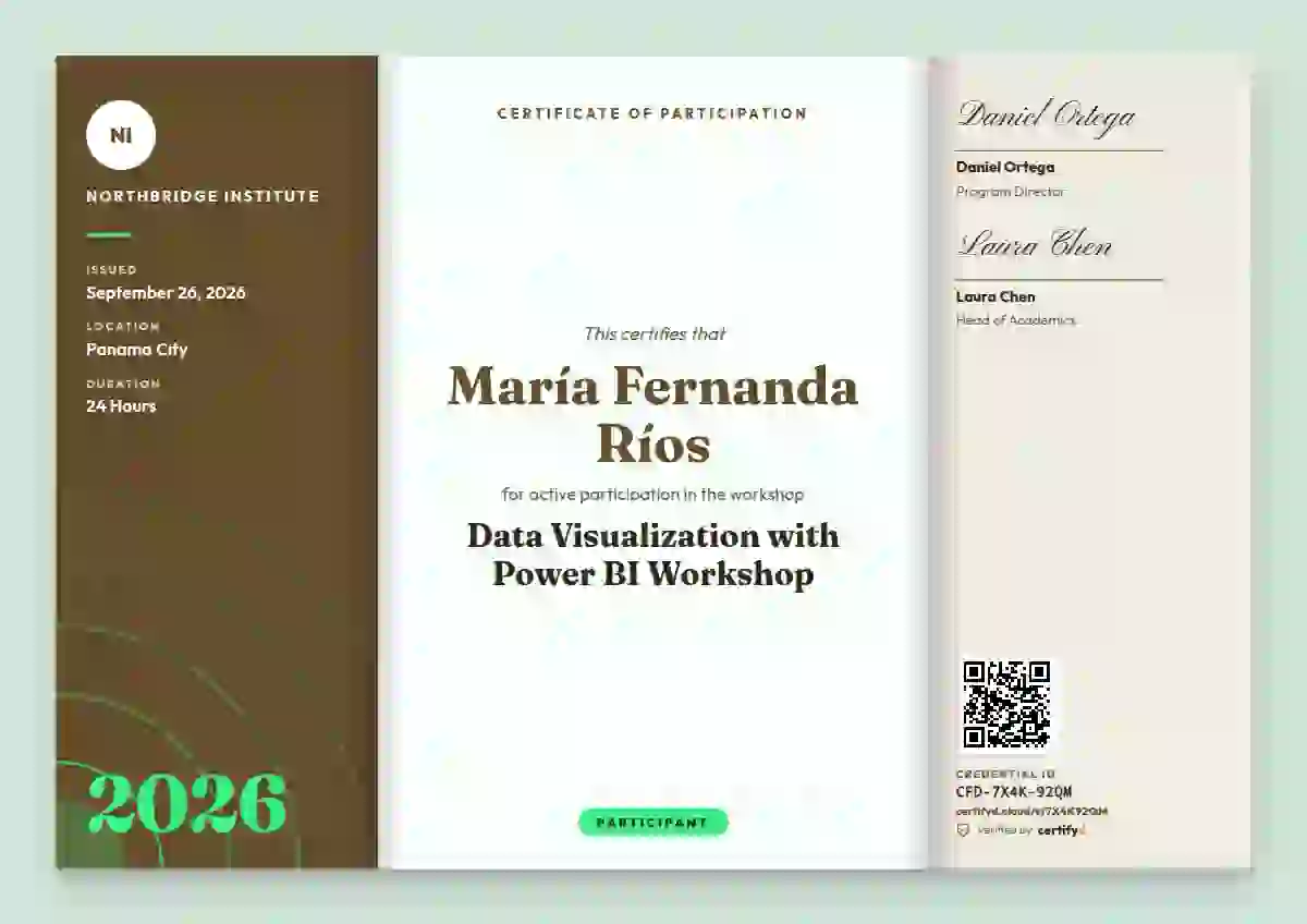 Tri-fold Programme Amber webinar and workshop certificate template