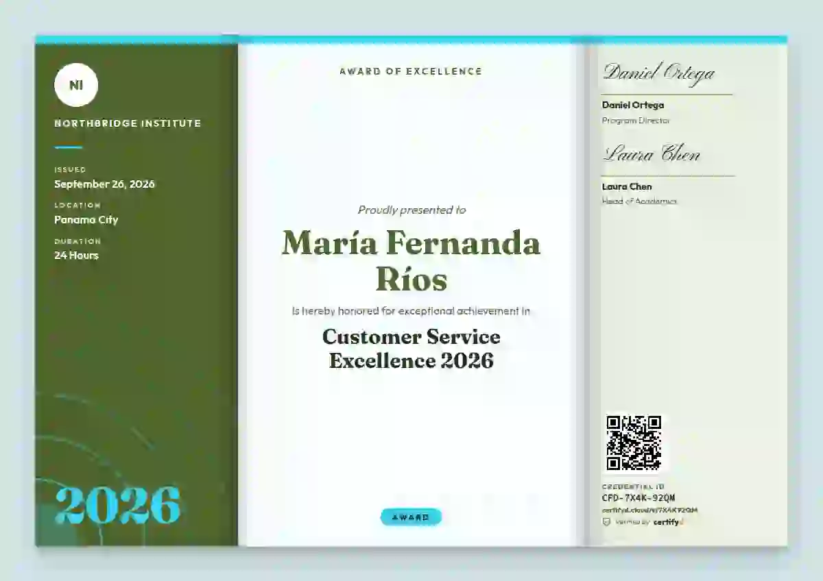 Tri-fold Programme Soft Lime awards and achievement certificate template