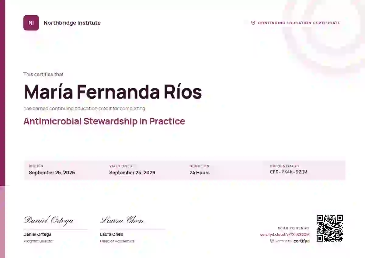 Corporate Clean Rose continuing education certificate template
