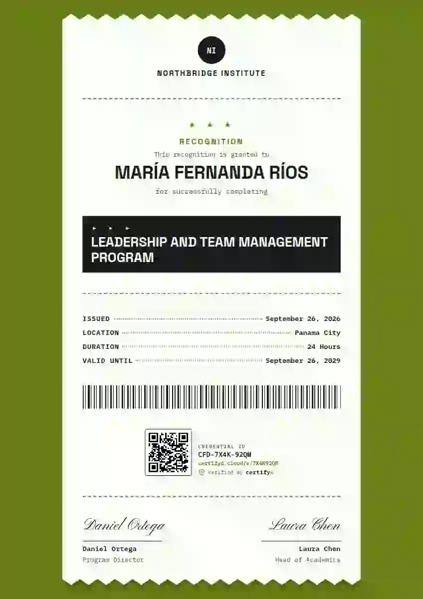 Receipt Roll Lime Plain Ground latin america certificate template