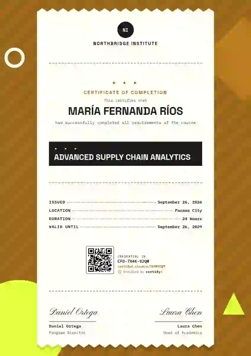 Receipt Roll Amber No Barcode course completion certificate template