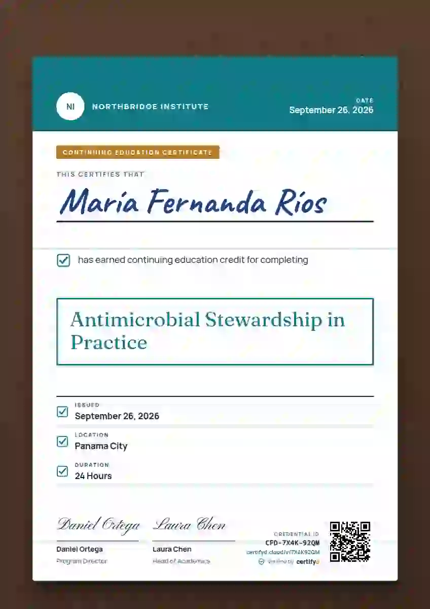 Plantilla de certificado Clipboard Chart Lagoon No Clip de educación continua