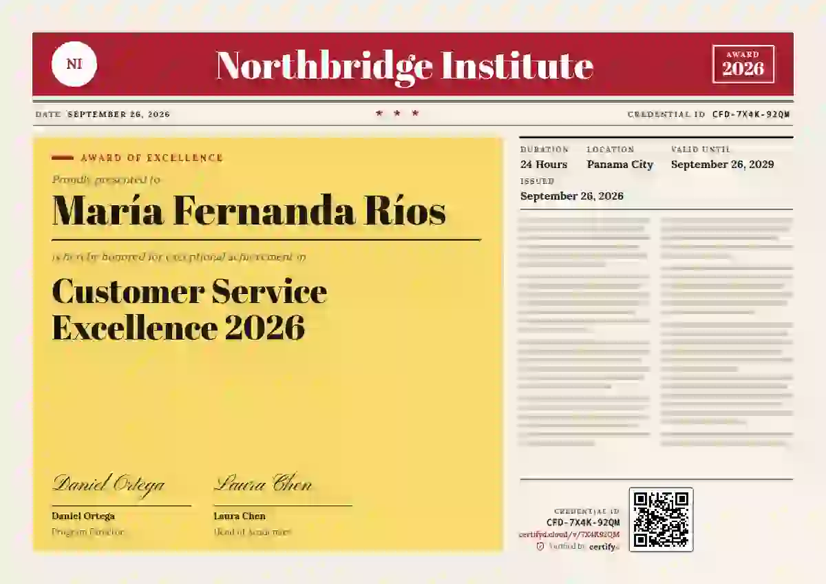 Newspaper Front Scarlet No Picture awards and achievement certificate template