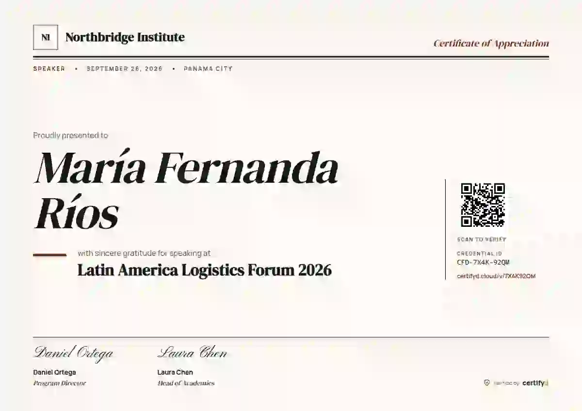 Editorial Serif Oxblood conference speaker certificate template