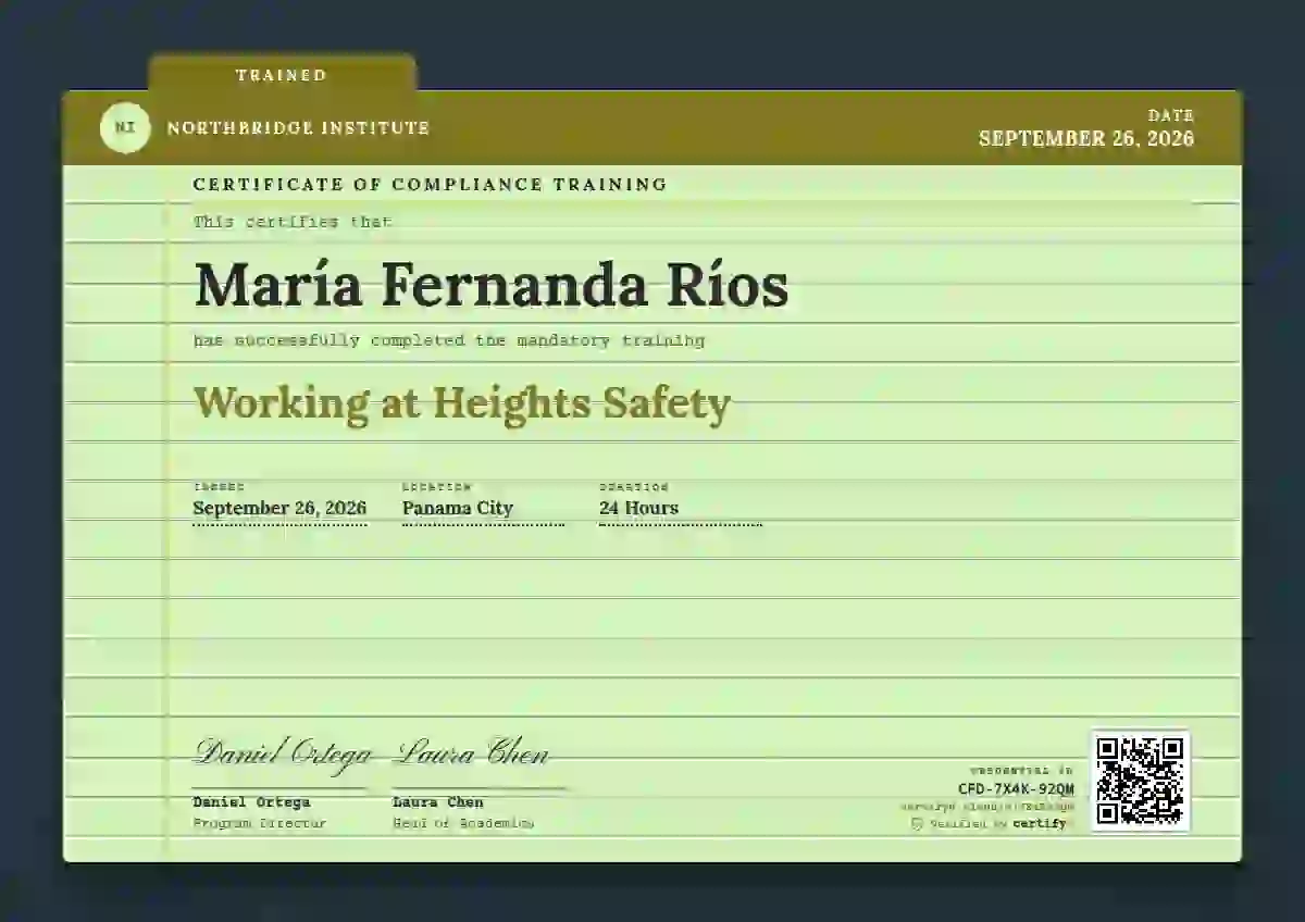 Catalogue Card Marigold No Punch Hole compliance and safety certificate template