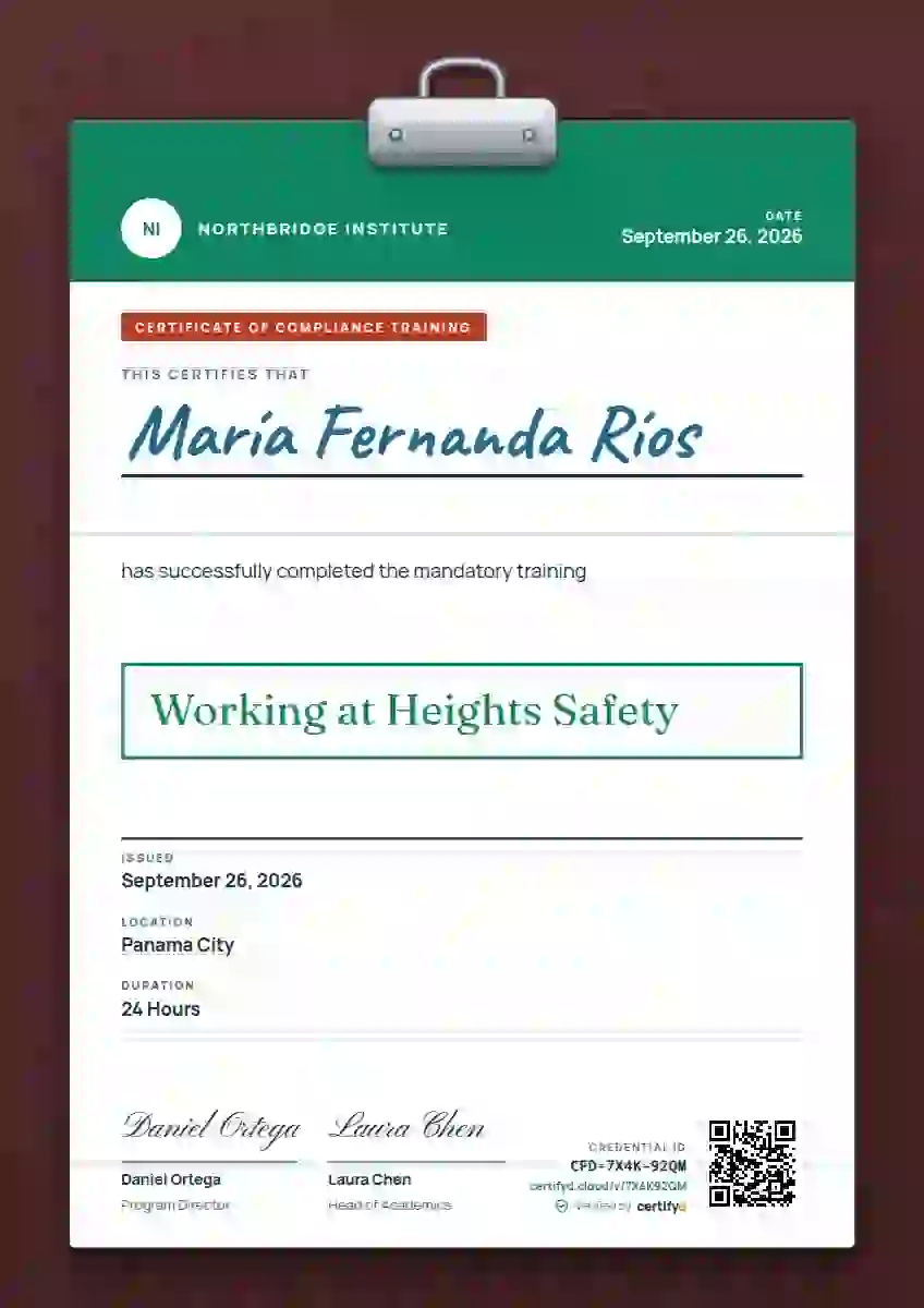 Clipboard Chart Seafoam No Tick Boxes compliance and safety certificate template