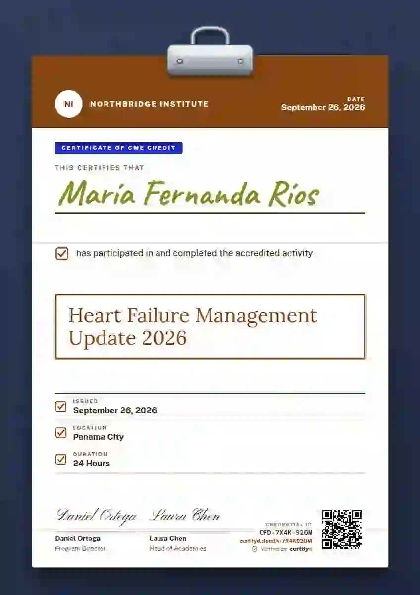Plantilla de certificado Clipboard Chart Tangerine Plain Board de salud y educación médica continua