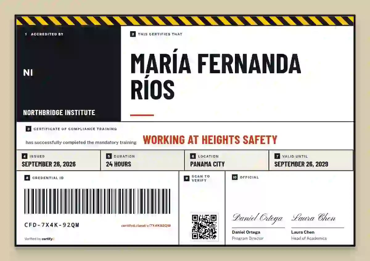 Pallet Label compliance and safety certificate template
