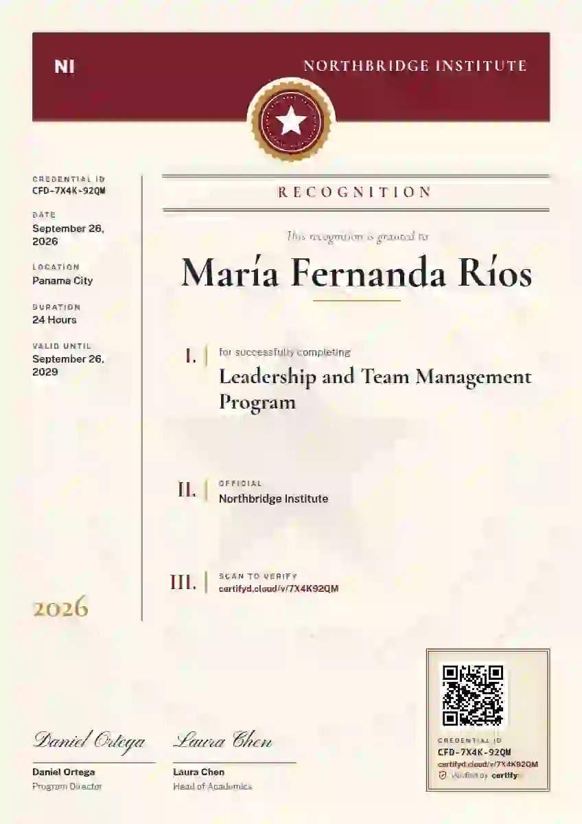Decree Folio latin america certificate template