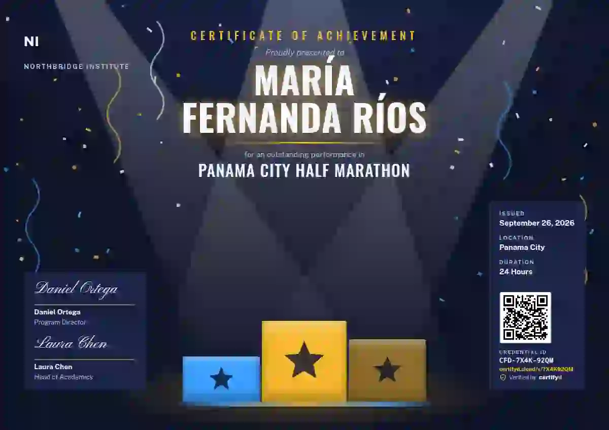 Podium Stage sports certificate template