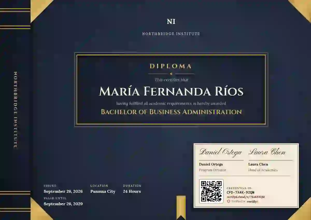 Plantilla de certificado Bound Volume de diploma académico