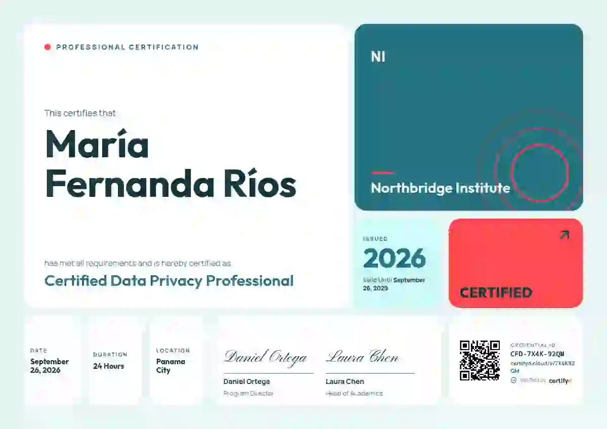 Plantilla de certificado Bento Grid Cerulean de certificación profesional