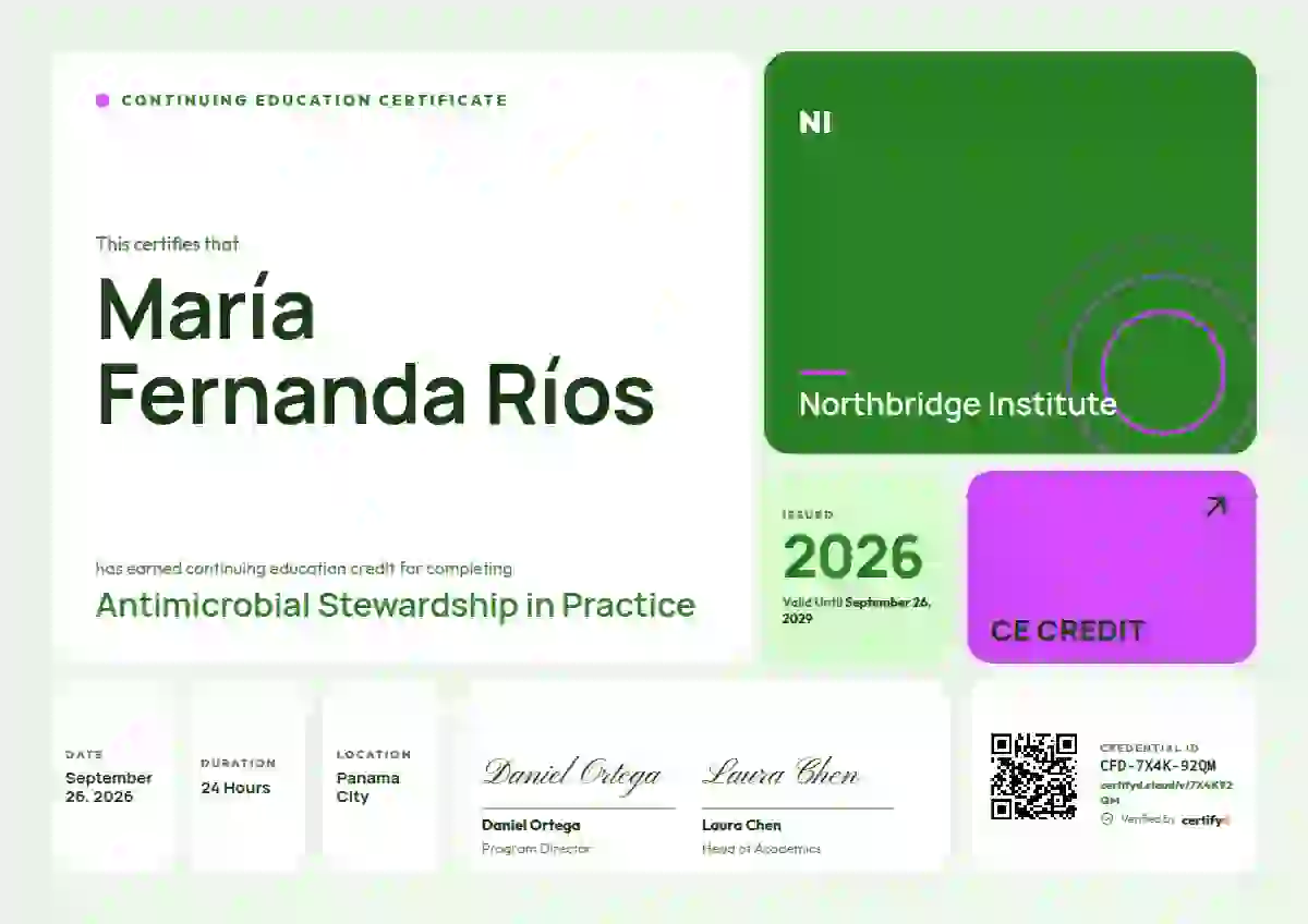 Plantilla de certificado Bento Grid Meadow de educación continua