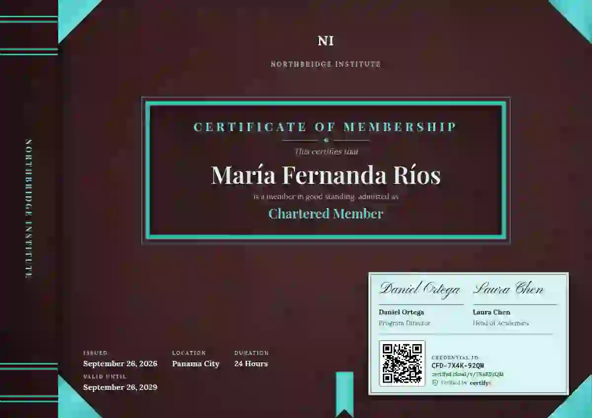 Plantilla de certificado Bound Volume Lagoon de membresía