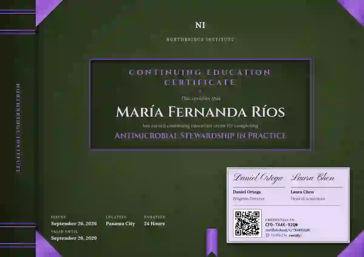 Plantilla de certificado Bound Volume Amethyst de educación continua